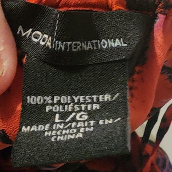 Spaghetti Strap Red Floral Dress Tie Waist - Picture 4 of 4